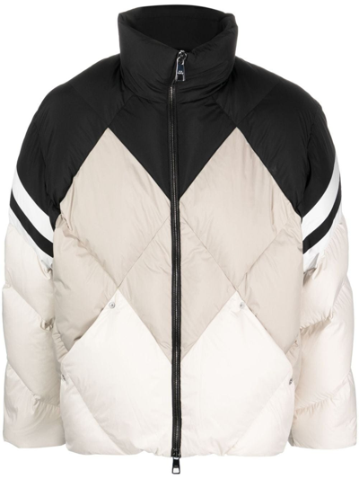 Neil Barrett Colour-block Quilted Padded Jacket In Multicolore