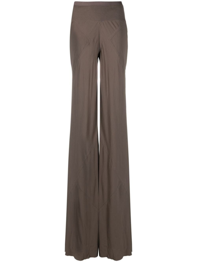 Rick Owens High-waist Wide-leg Trousers In Browne