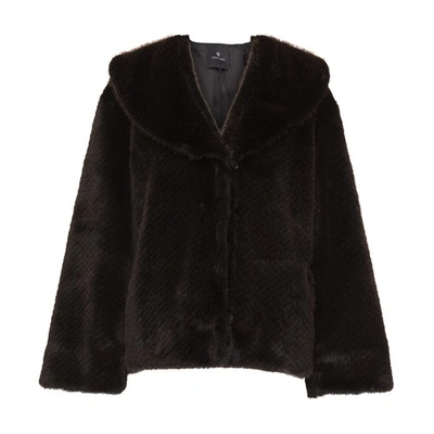 Anine Bing Hilary Faux-fur Jacket In Black And Brown