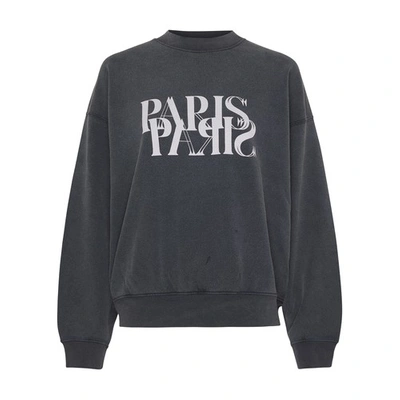 Anine Bing Jaci Paris Sweatshirt In Washed_black