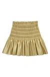 Habitual Kids' Girl's Pleated Faux Leather Skirt In Gold