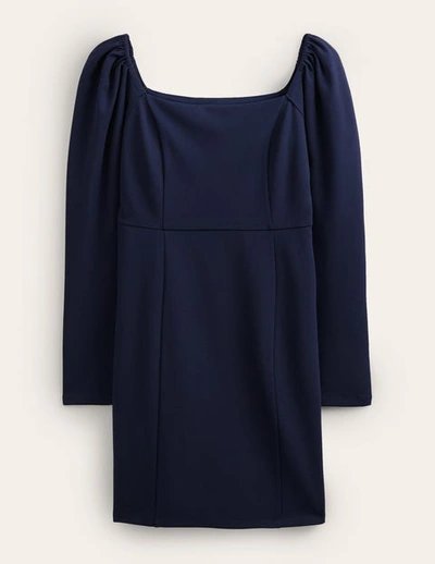 Boden Square Neck Mini Jersey Dress In Navy