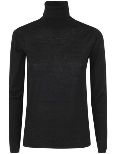 Max Mara Studio Turtleneck Knitted Jumper In Black