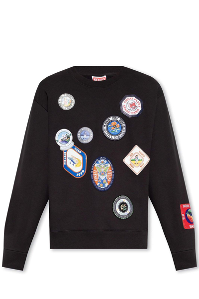 Kenzo Patch Detailed Crewneck Sweatshirt In Black