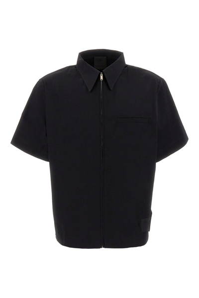 Givenchy Boxy Fit Zipped Shirt In Black