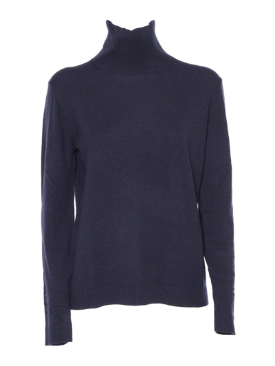 Weekend Max Mara Turtleneck Knit Sweater In Blue