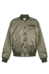 Moschino Toy Logo Printed Nylon Bomber Jacket In Verde
