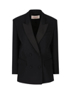 Valentino Wool Double-breasted Jacket In No Nero