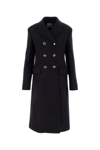 Miu Miu Double-breasted Cloth Coat In Blu
