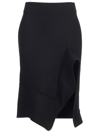 Bottega Veneta Fitted-waist Flared Midi Skirt In Black