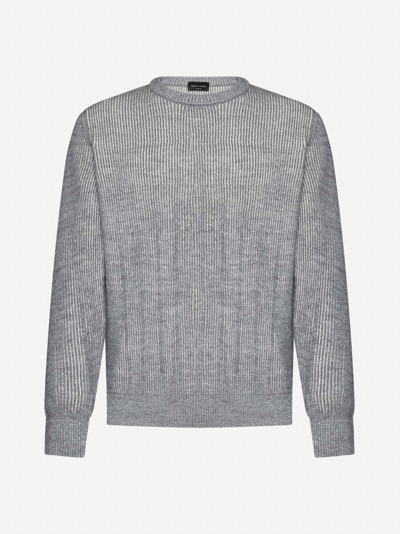 Roberto Collina Wool And Alpaca Sweater In Grey