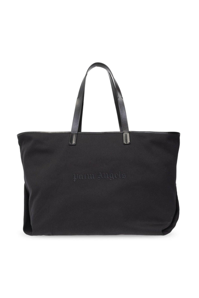 Palm Angels Logo Embroidered Tote Bag In Black