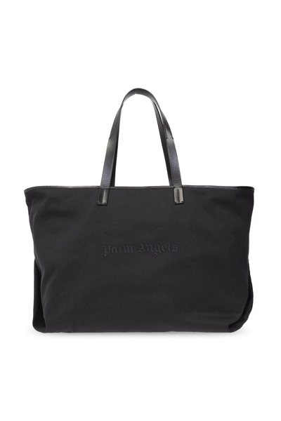 Palm Angels Logo-embroidered Tote Bag In Blackgold