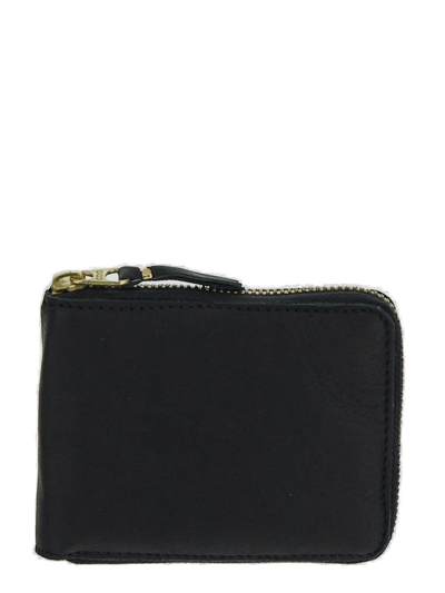 Comme Des Garçons Check Zip Around Wallet In Black