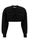 PALM ANGELS RUCHED-DETAILED PALM PLAQUE SWEATSHIRT