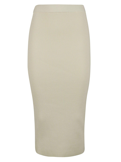 Michael Kors High Waisted Knitted Skirt In Bone