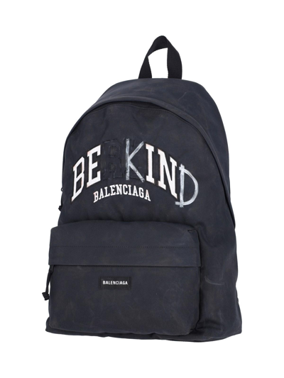 Balenciaga Explorer Be Kind Backpack In Black