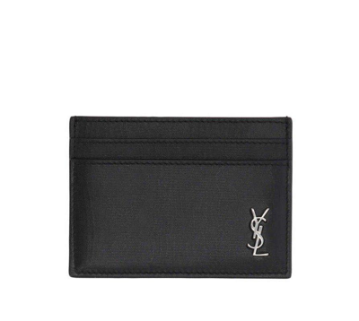 Saint Laurent Monogram Calf Leather Wallet With Money Clip in White for Men