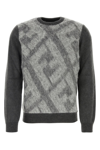FENDI EMBROIDERED WOOL BLEND SWEATER