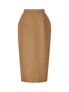 Max Mara Babele Dart-detail Brushed Midi Skirt In Neutral