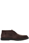 Santoni Desert Round-toe Slip-on Boots In Brown