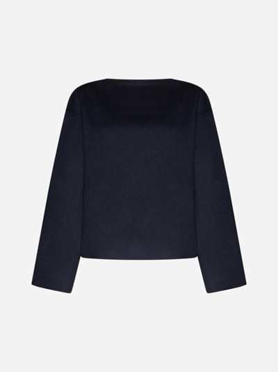 Totême Double Wool Top In Navy