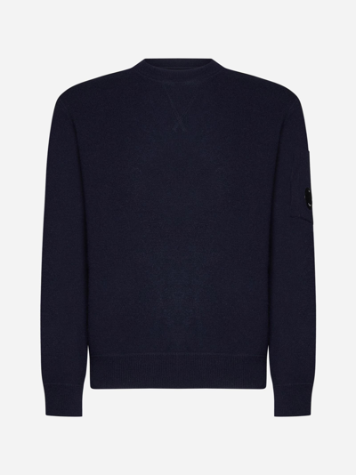 C.p. Company Lambswool Sweater In Blue