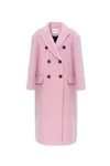 Stand Studio Essa Brushed Double-breasted Wool-blend Coat In Pink