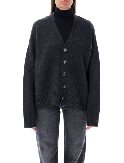 Ami Alexandre Mattiussi Ami Paris Long Sleeved Buttoned Cardigan In Gray