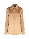 Dolce & Gabbana Satin-finish Silk Shirt In Beige Oro