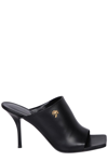 Palm Angels Black Sandal With Heel In Nero