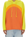Erl Rainbow Hoodie Sweatshirt In Orange Cotton In Orange