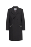 Off-white Double-breasted Virgin Wool Coat In Nero