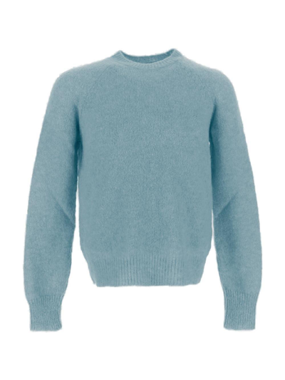 Dries Van Noten Crewneck Knitted Jumper In Blue