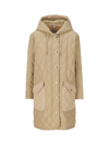 BURBERRY QUILTED HOODED DRAWSTRING COAT