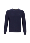 Sun 68 Solid Cotton Sweater Sweater In Blue Navy