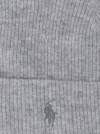 Polo Ralph Lauren Cashmere Polo Pony Beanie In Gray