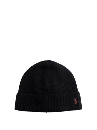 Polo Ralph Lauren Pony Embroidered Knitted Beanie  In Black