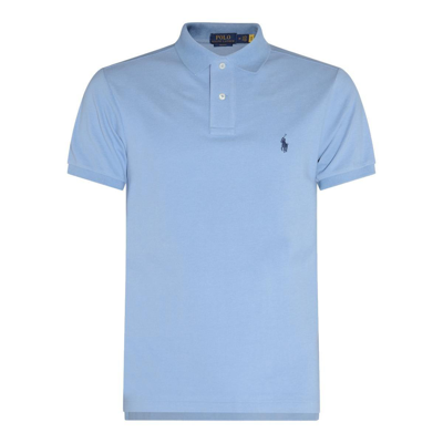 Ralph Lauren Short-sleeved Polo Shirt With Logo In Sky_blue_c7998