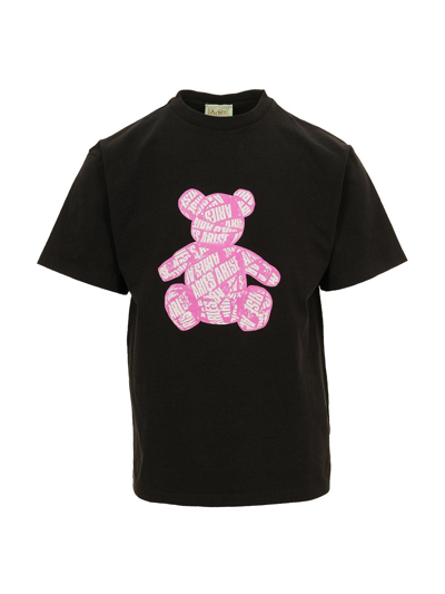Aries Taped Teddy T-shirt In Black