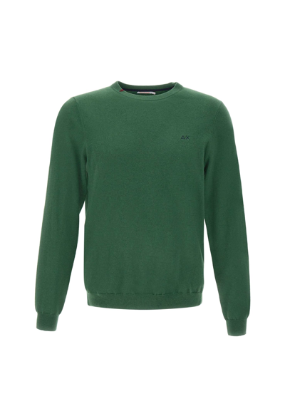 Sun 68 Solid Wool And Cotton Sweater In Smeraldo