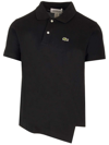 Comme Des Garçons Shirt X Lacoste Asymmetric Cotton Polo Shirt In Nero