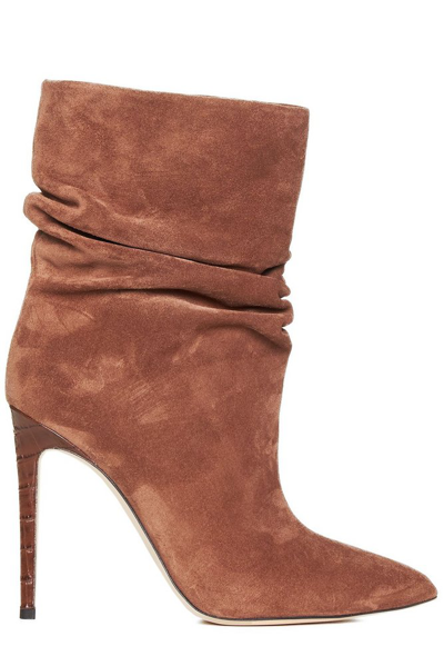 Paris Texas Slouchy Heeled Boots In Brown