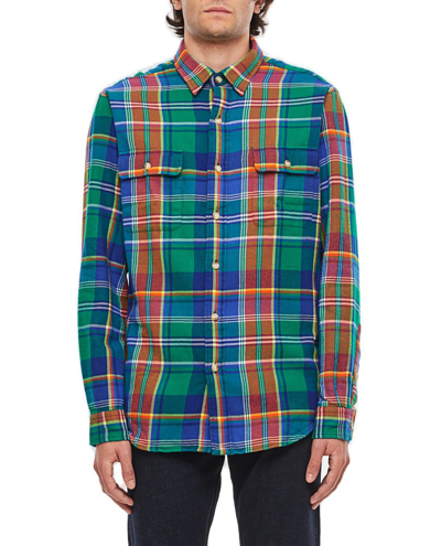 Polo Ralph Lauren Plaid Checked Curved Hem Shirt In Multi