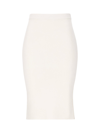 Saint Laurent High-waisted Pencil Midi Skirt In Bianco
