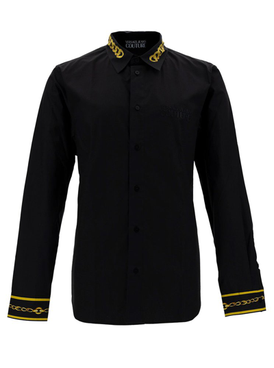 Versace Jeans Couture Long Sleeved Buttoned Shirt In Black