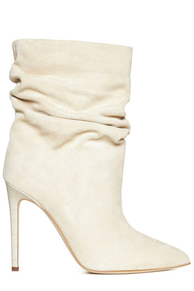 Paris Texas Slouchy Heeled Boots In Beige