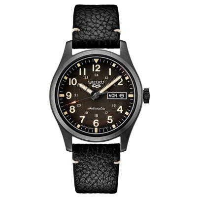 Pre-owned Seiko 5 Sports Men's Black Watch - Srpg41 Brown Dial Us Model