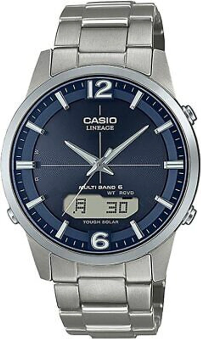 Pre-owned Casio Lineage Lcw-m170td-2ajf Blue Solar Radio Men's Watch In Box