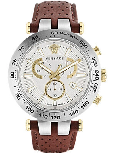 Pre-owned Versace Vejb00122 Bold Chronograph Mens Watch 46mm 5atm